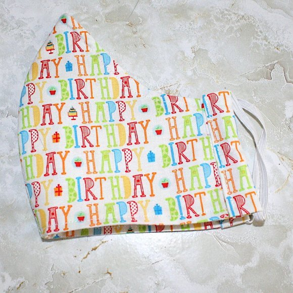 HAND CRAFTED Happy Birthday Face Mask Shield - Picture 3 of 9